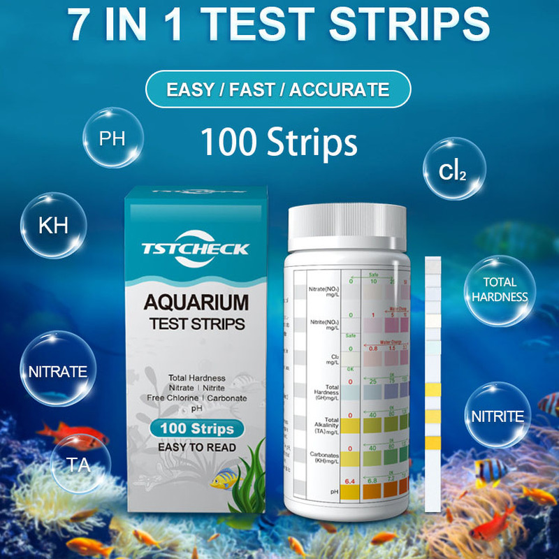 Planted Aquarium Test Kit - 7-IN-1 100strip Aquarium Test Strips Fish