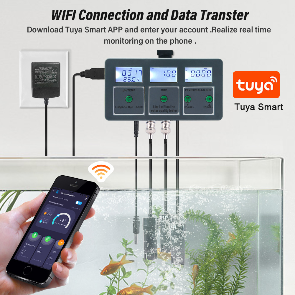 WiFi Tuya Smart PH Meter Data  - Planted Aquarium Test Kit avaliação e preço