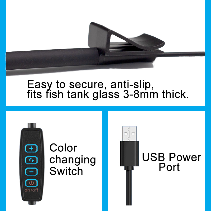 USB Aquarium LED Lamp Fish Tan - Aquarium Plant Light Spectrum avaliação e preço