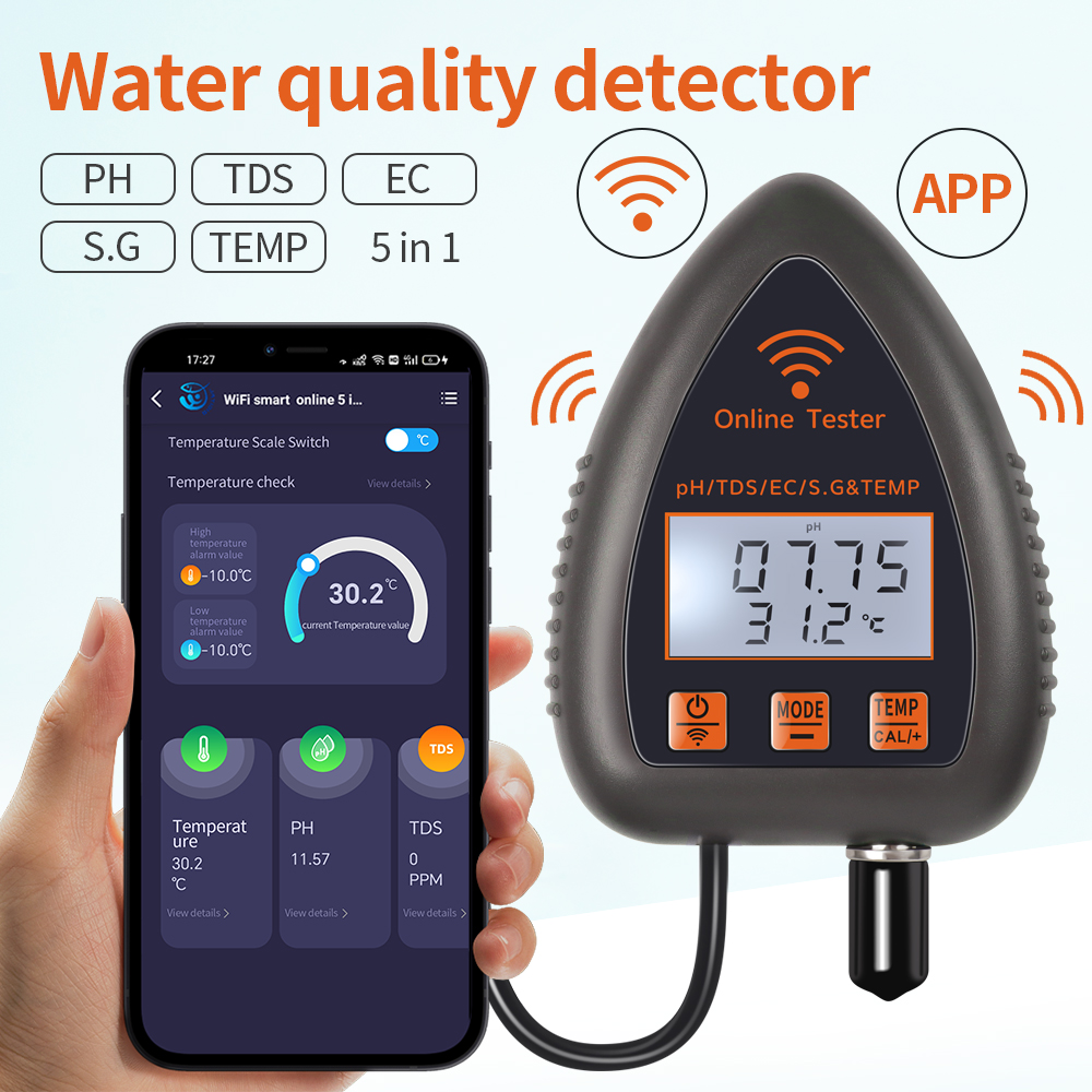 Tuya WiFi 5 in 1 TDS/EC/SALT/S - Planted Aquarium Test Kit avaliação e preço