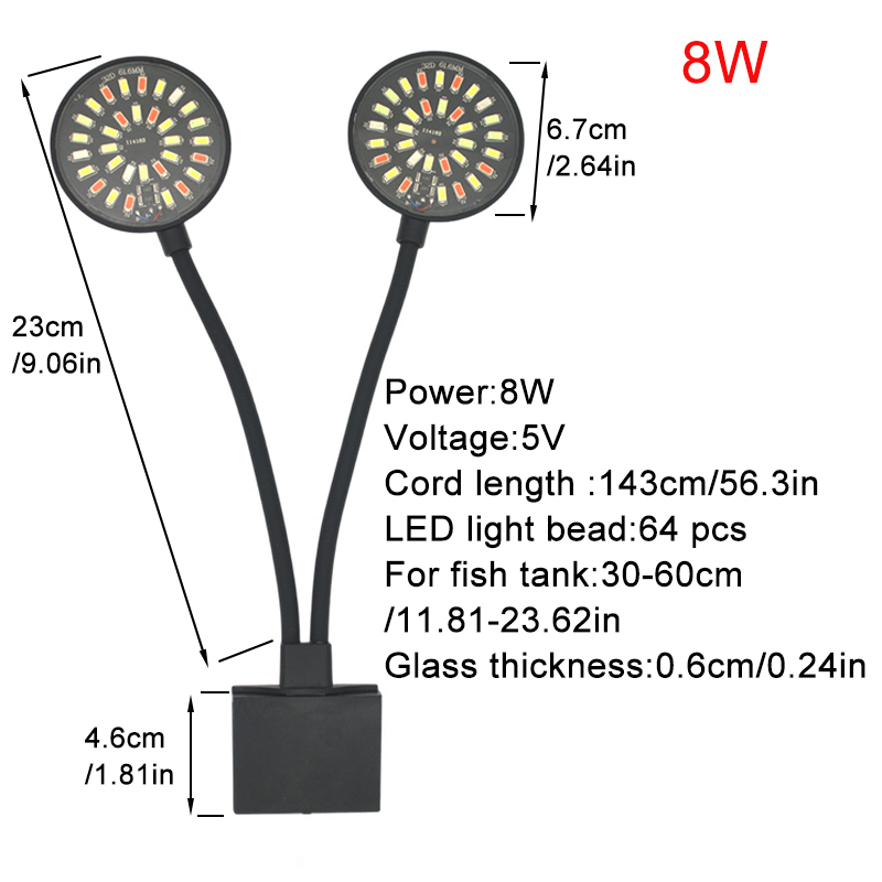 USB Aquarium LED Light Fish Ta - Aquarium Plant Light Spectrum avaliação e preço