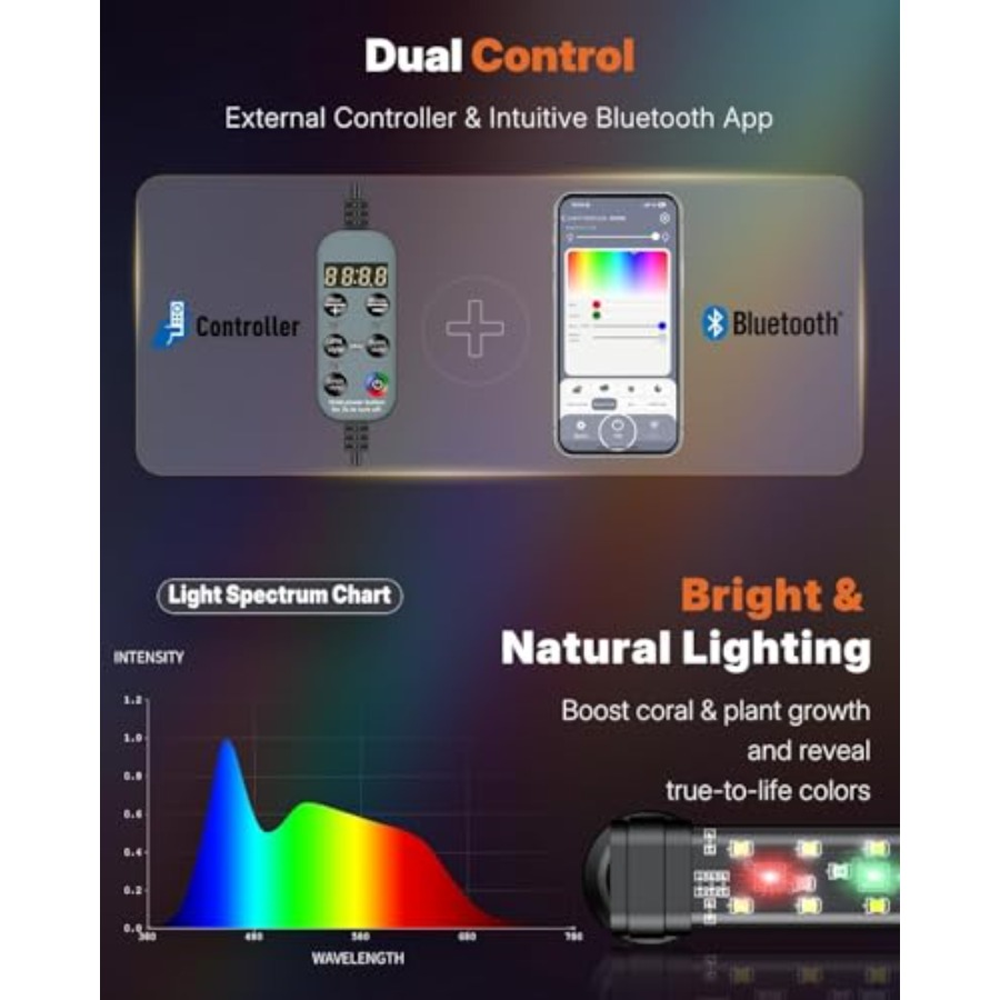 Aquarium Light with Blueoth Pl - Aquarium Plant Light Spectrum avaliação e preço