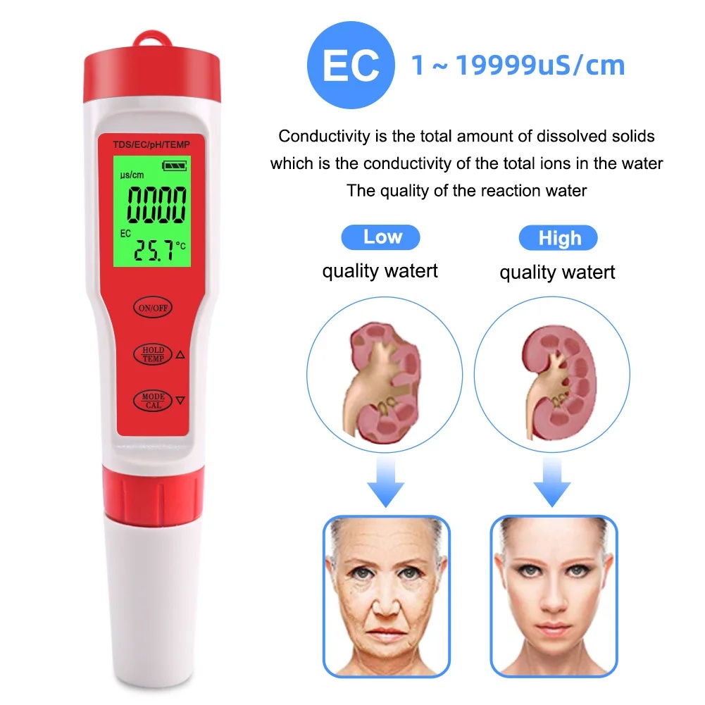 4 IN 1 TDS PH Meter PH/TDS/EC/ - Planted Aquarium Test Kit avaliação e preço