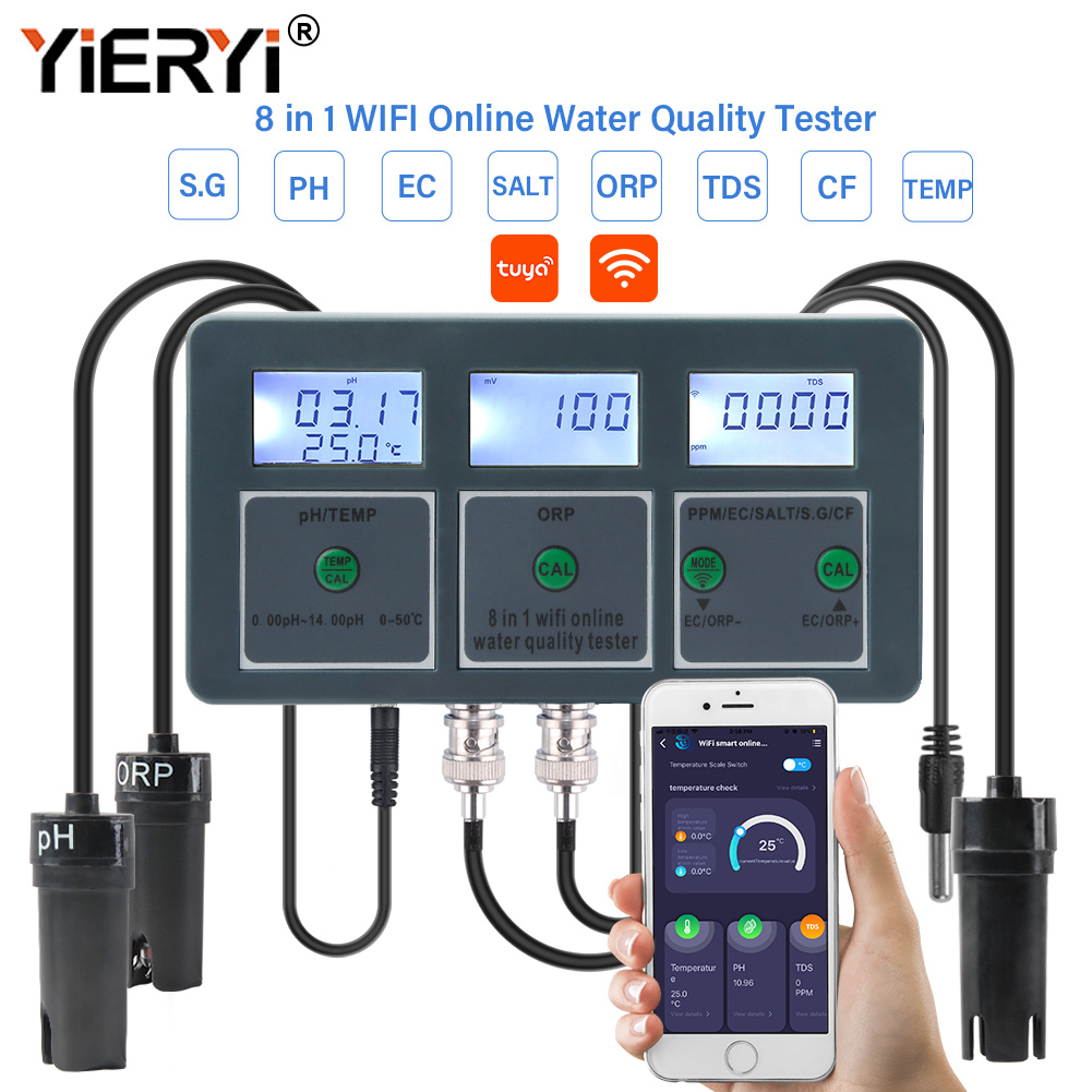 Yieryi WiFi Tuya Smart PH ORP  - Planted Aquarium Test Kit avaliação e preço