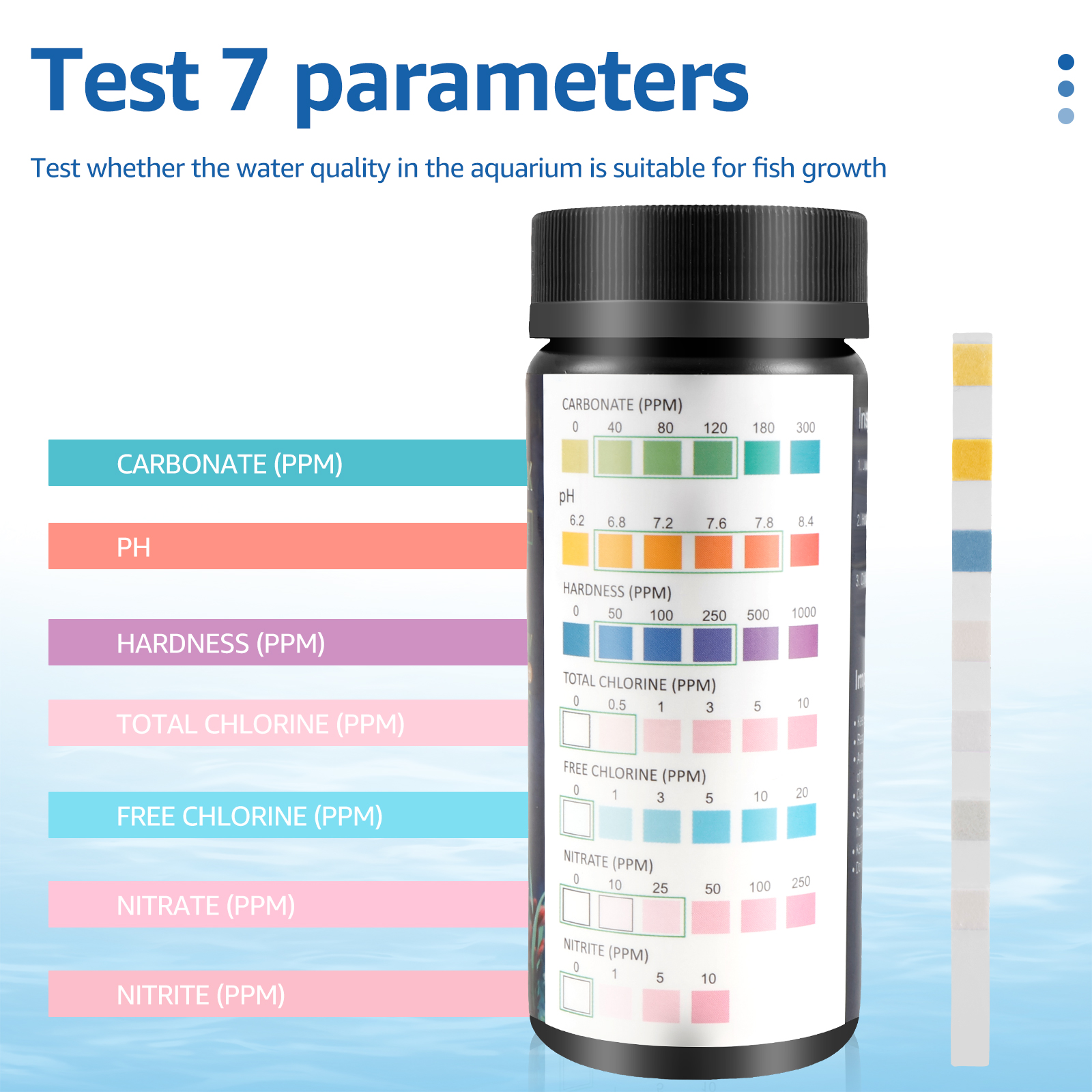 100Pcs 7 in 1 Aquarium Test St - Planted Aquarium Test Kit avaliação e preço